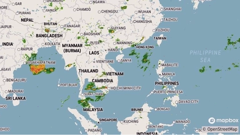Bản đồ ra đa thời tiết khu vực Việt Nam và Biển Đông