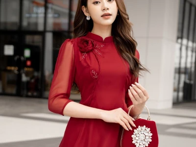 Mẫu áo dài thêu hoa đẹp mới nhất 2026: Hướng dẫn chọn vải tinh tế